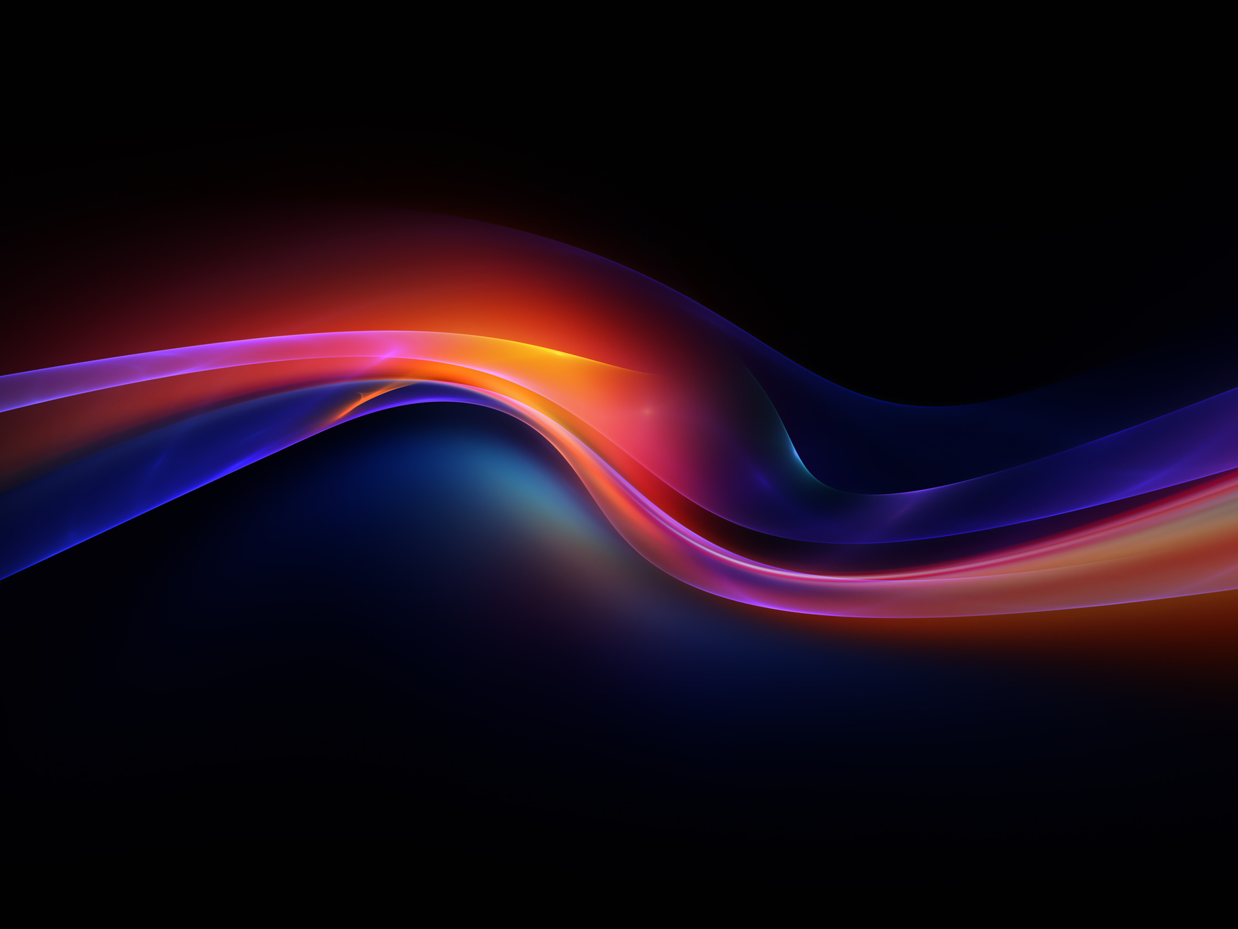 Red and blue gradient wave patterns on black